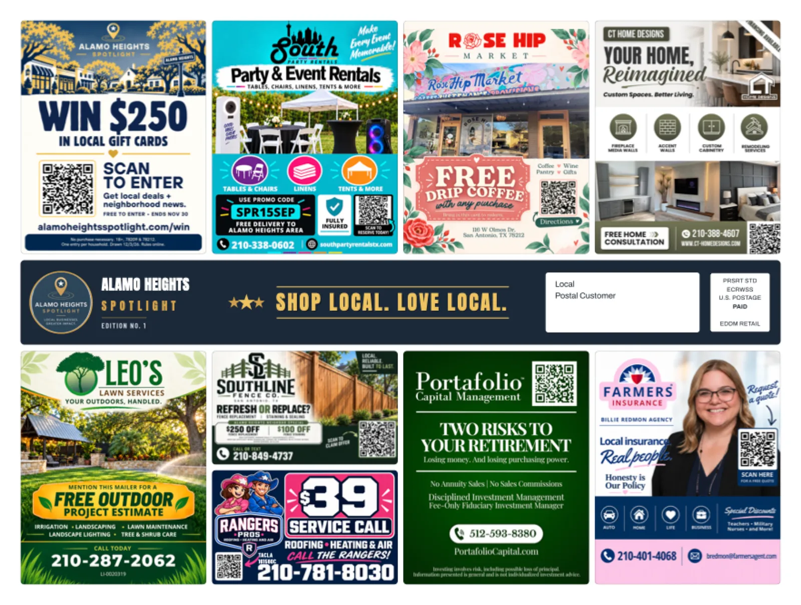 Front of sample Alamo Heights artwork — preview for West Lake Hills Spotlight